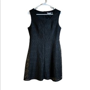 Notations sleeveless Lacey black dress Size L P